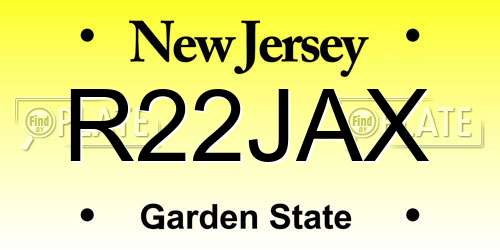 R22JAX New Jersey License Plate