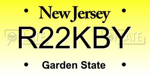 R22KBY New Jersey License Plate