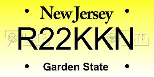 R22KKN New Jersey License Plate