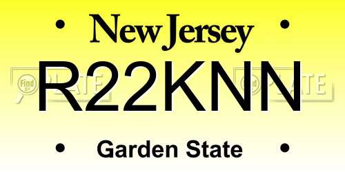 R22KNN New Jersey License Plate