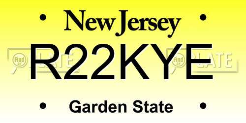 R22KYE New Jersey License Plate