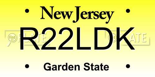 R22LDK New Jersey License Plate