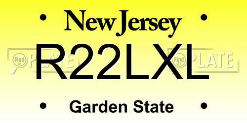 R22LXL New Jersey License Plate