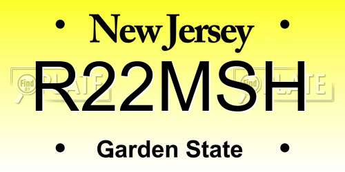 R22MSH New Jersey License Plate