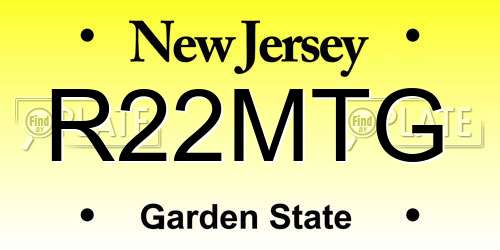 R22MTG New Jersey License Plate