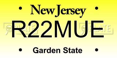 R22MUE New Jersey License Plate
