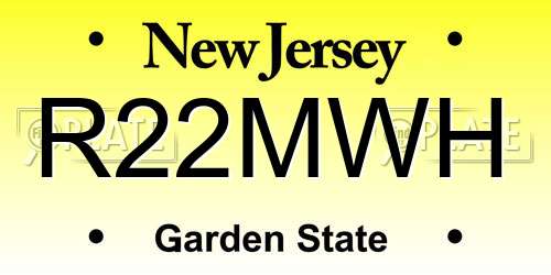 R22MWH New Jersey License Plate