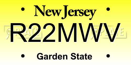 R22MWV New Jersey License Plate