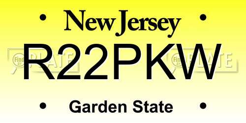 R22PKW New Jersey License Plate