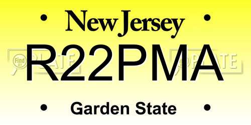 R22PMA New Jersey License Plate