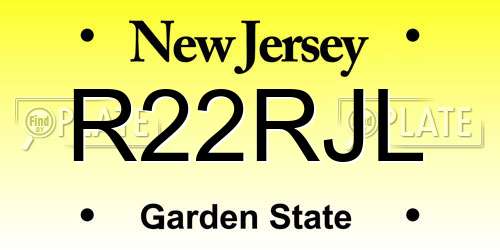 R22RJL New Jersey License Plate
