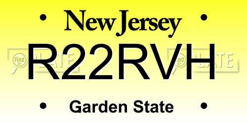 R22RVH New Jersey License Plate