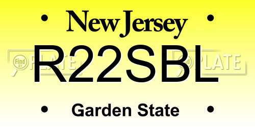 R22SBL New Jersey License Plate
