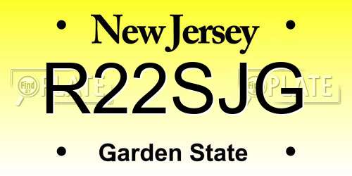 R22SJG New Jersey License Plate