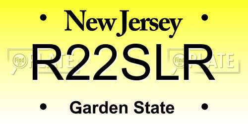 R22SLR New Jersey License Plate