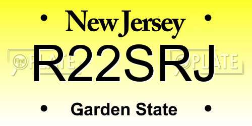 R22SRJ New Jersey License Plate