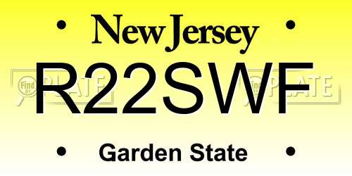 R22SWF New Jersey License Plate