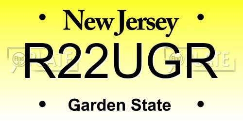 R22UGR New Jersey License Plate