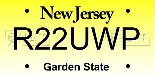 R22UWP New Jersey License Plate
