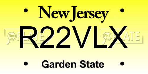 R22VLX New Jersey License Plate
