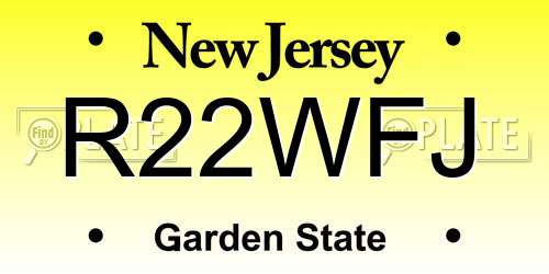 R22WFJ New Jersey License Plate