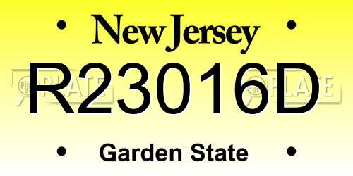 R23016D New Jersey License Plate