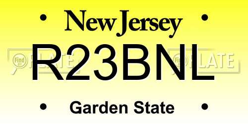 R23BNL New Jersey License Plate