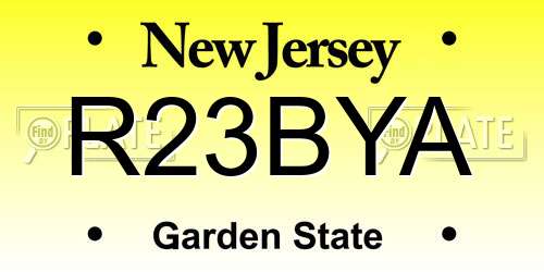 R23BYA New Jersey License Plate