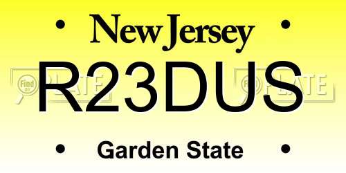 R23DUS New Jersey License Plate