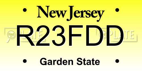 R23FDD New Jersey License Plate