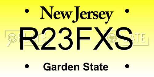 R23FXS New Jersey License Plate