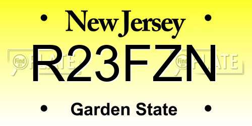 R23FZN New Jersey License Plate