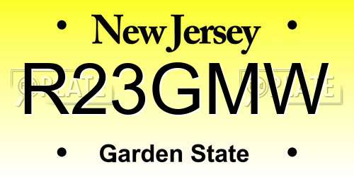 R23GMW New Jersey License Plate