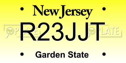 R23JJT New Jersey License Plate