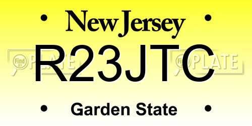 R23JTC New Jersey License Plate