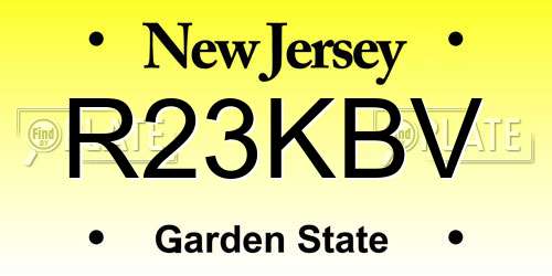 R23KBV New Jersey License Plate