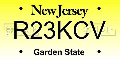 R23KCV New Jersey License Plate