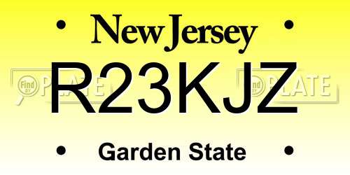 R23KJZ New Jersey License Plate