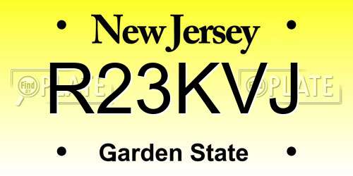 R23KVJ New Jersey License Plate