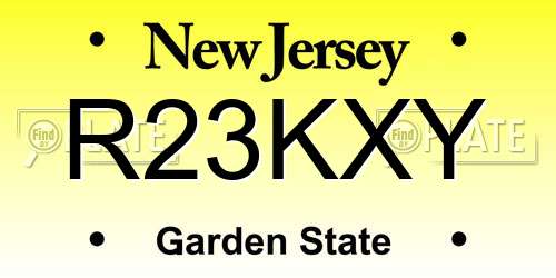 R23KXY New Jersey License Plate