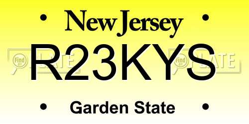 R23KYS New Jersey License Plate