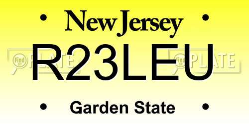 R23LEU New Jersey License Plate