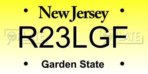 R23LGF New Jersey License Plate