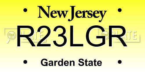 R23LGR New Jersey License Plate