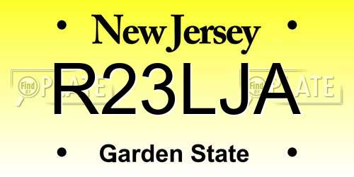 R23LJA New Jersey License Plate