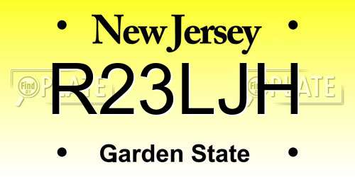 R23LJH New Jersey License Plate