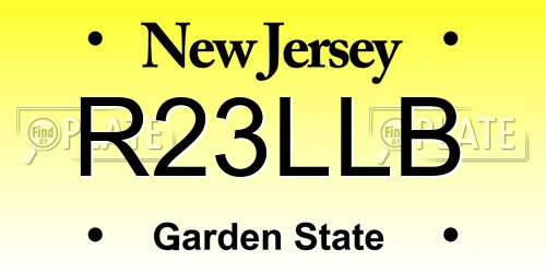 R23LLB New Jersey License Plate