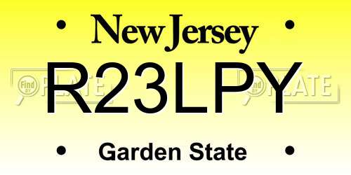 R23LPY New Jersey License Plate