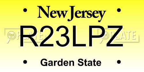 R23LPZ New Jersey License Plate