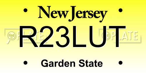 R23LUT New Jersey License Plate